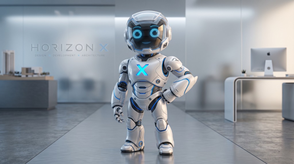 Branding & Design — HORIZON X Autonomous Robotic Identity & Studio Mascot