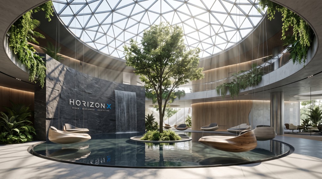 Interior Architecture — Botanical Skylit Atrium & Oasis