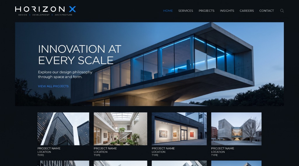 Web Development — Innovation At Every Scale Studio Platform & Editorial Grid